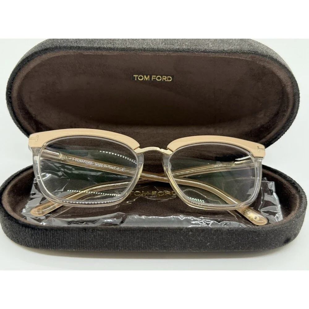 Tom Ford TF 5550-B 072 Brushed Pink Plastic Cat Eye Optical Frames 54-17-140 COA